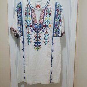 Size XL Johnny Was Embroidered Floral Tunic Dress